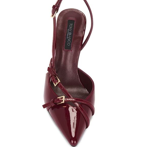 Tony Bianco Red Patent Leather Slingback Heels - Picture 1 of 3